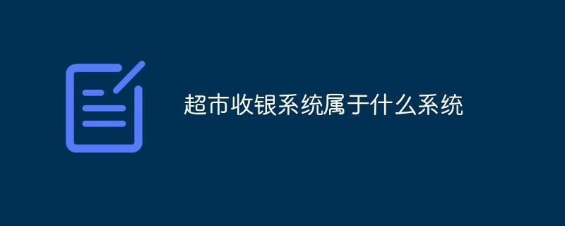 超市收银系统属于什么系统