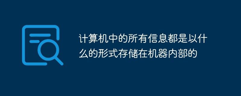 计算机中的所有信息都是以什么的形式存储在机器内部的