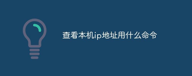 查看本机ip地址用什么命令