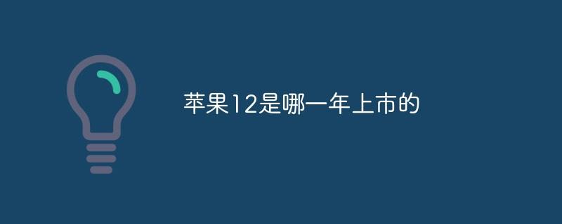 苹果12是哪一年上市的